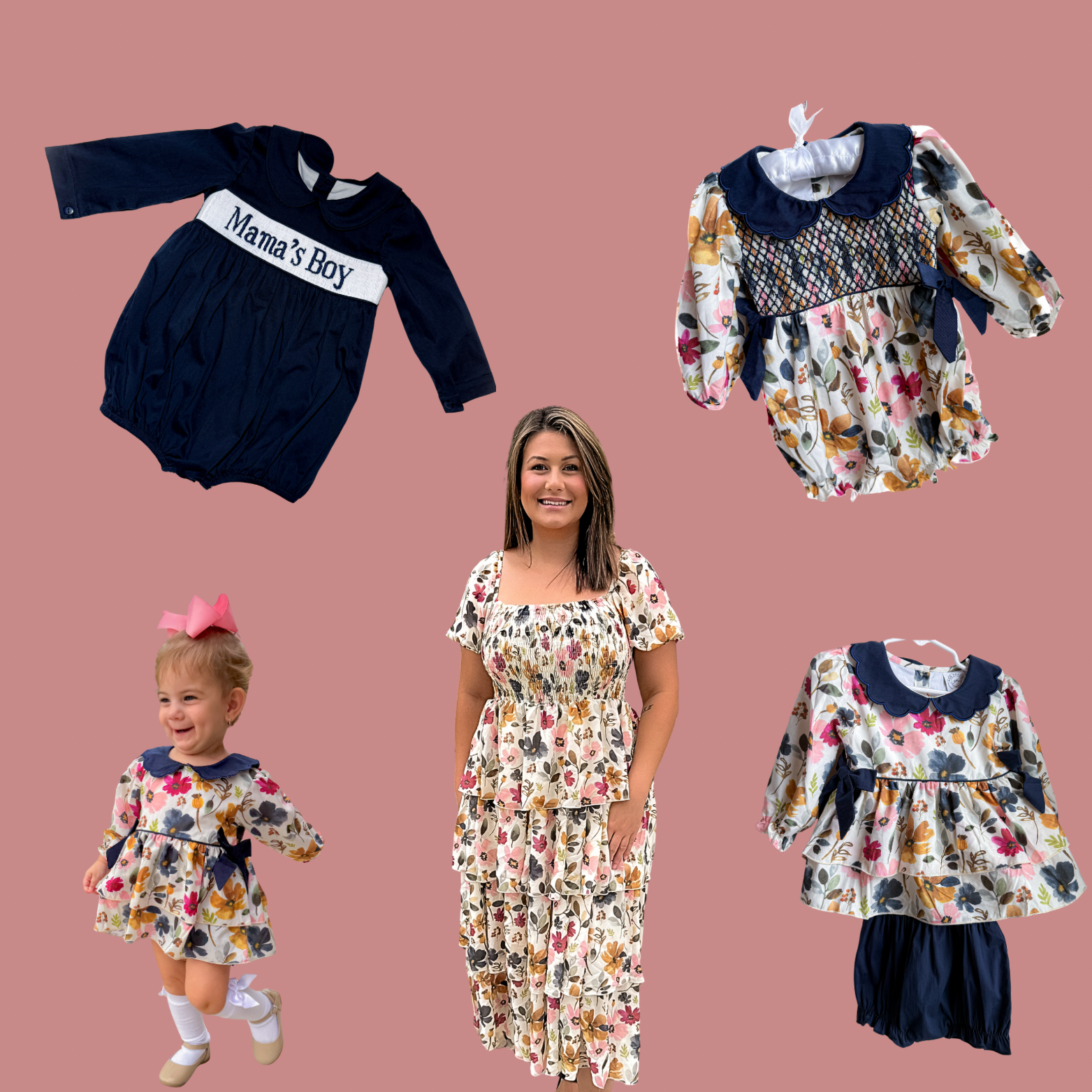Falling Florals Girl Diaper Set